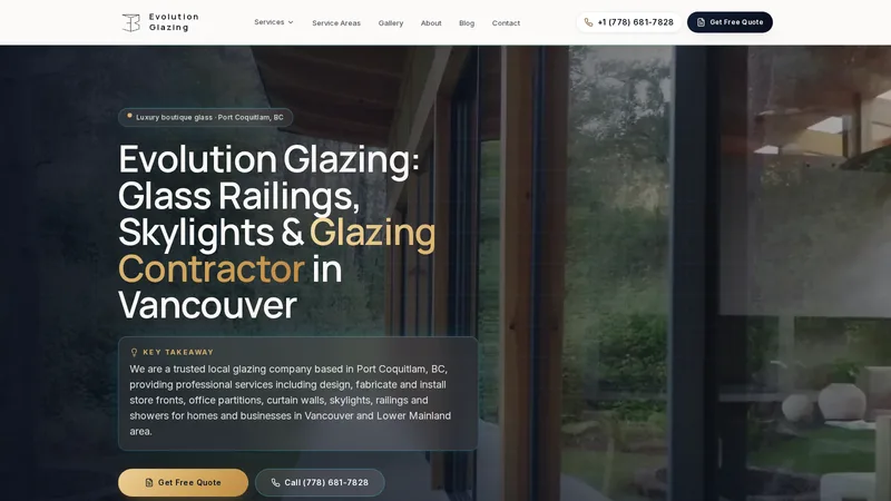 Evolution Glazing website built by SeonixAI