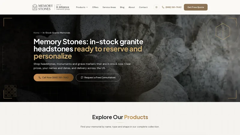 Memory Stones website built by SeonixAI