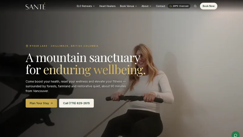 Santé Mountain Retreat website built by SeonixAI